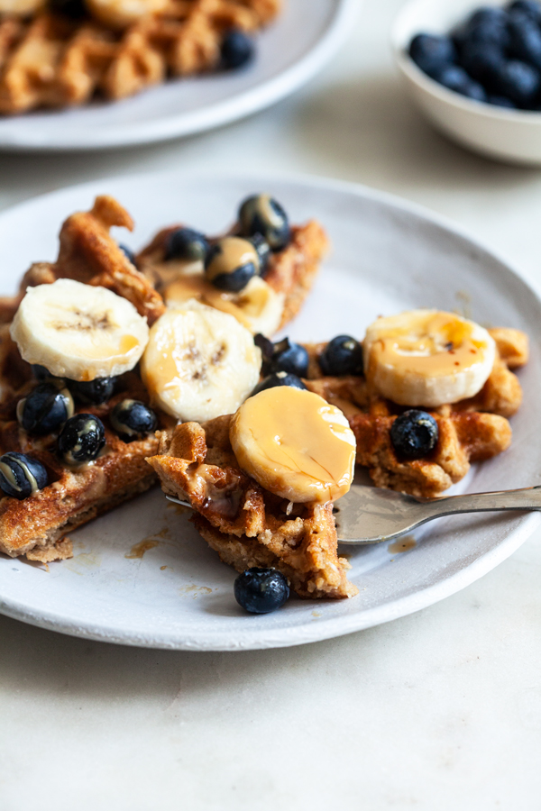 Vegan Peanut Butter Waffles | The Full Helping