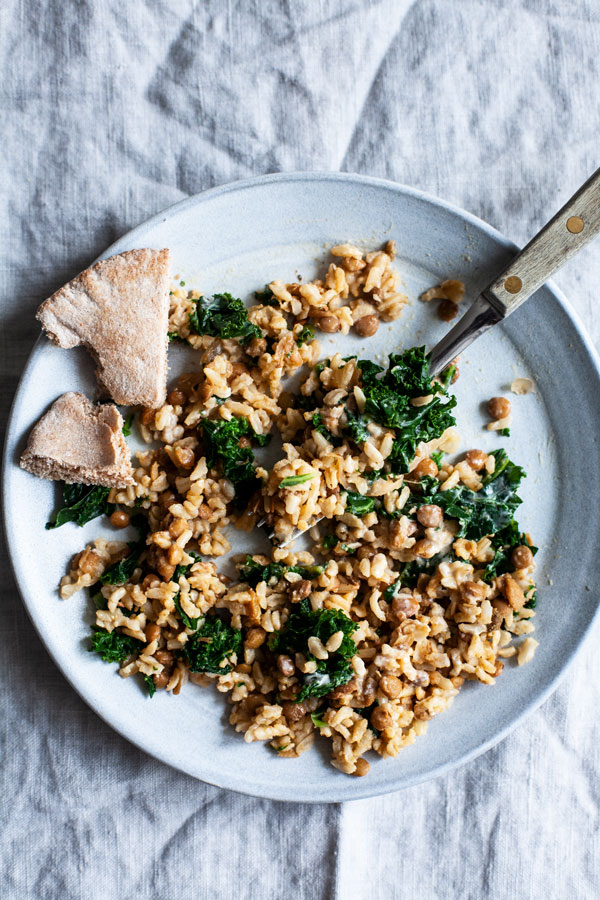 Cumin Spiced Lentils and Rice with Everyday Lemon Tahini Dressing | The Full Helping