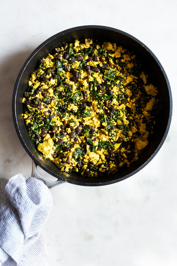 Tofu Scallion Black Bean Scramble | The Full Helping