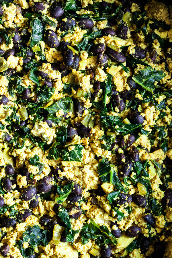 Tofu Scallion Black Bean Scramble | The Full Helping