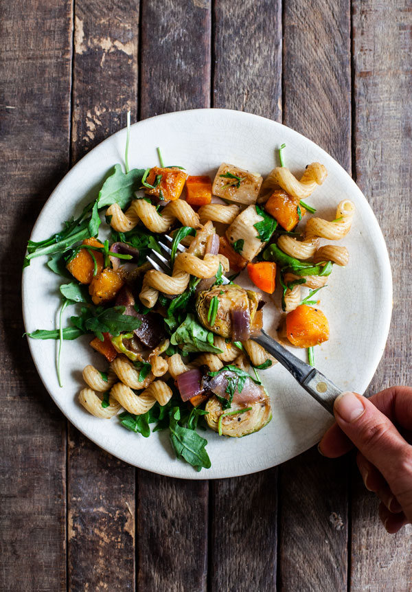 Favorite Winter Balsamic Roasted Vegetable Pasta