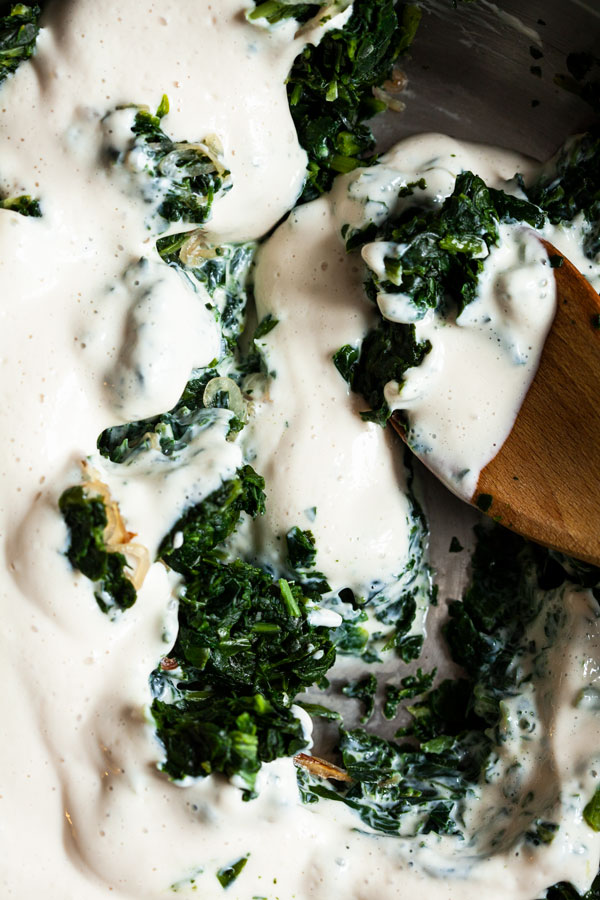 Simple Vegan Creamed Spinach | The Full Helping