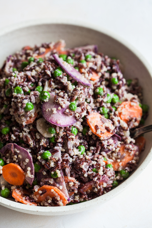 Black Rice & Quinoa Spring Salad with Peas | The Full Helping