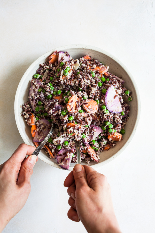 Black Rice & Quinoa Spring Salad with Peas | The Full Helping