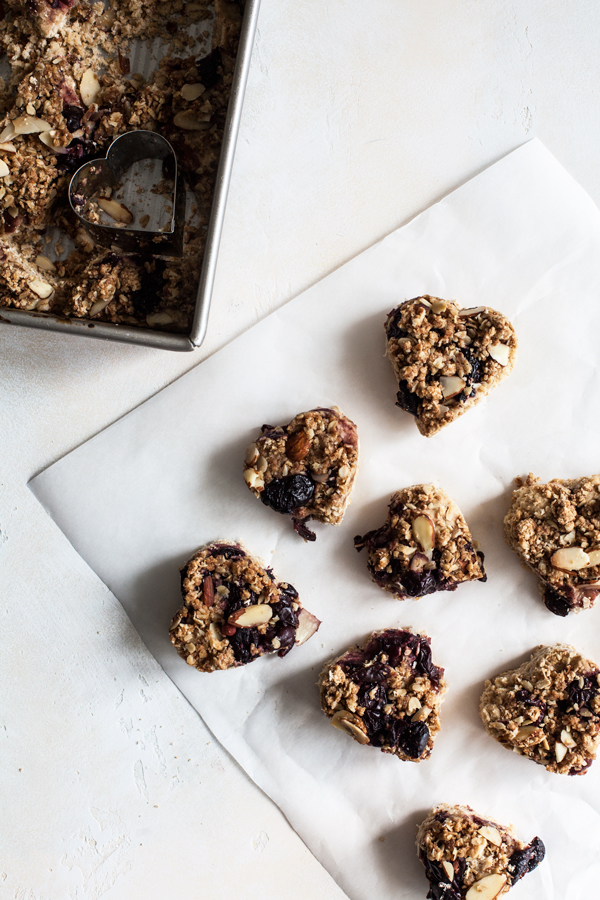 Sweet Cherry Oat Crumble Bars | The Full Helping