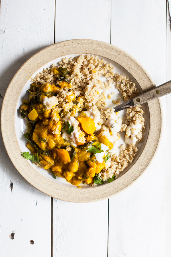 Curried Delicata Squash & Chickpeas