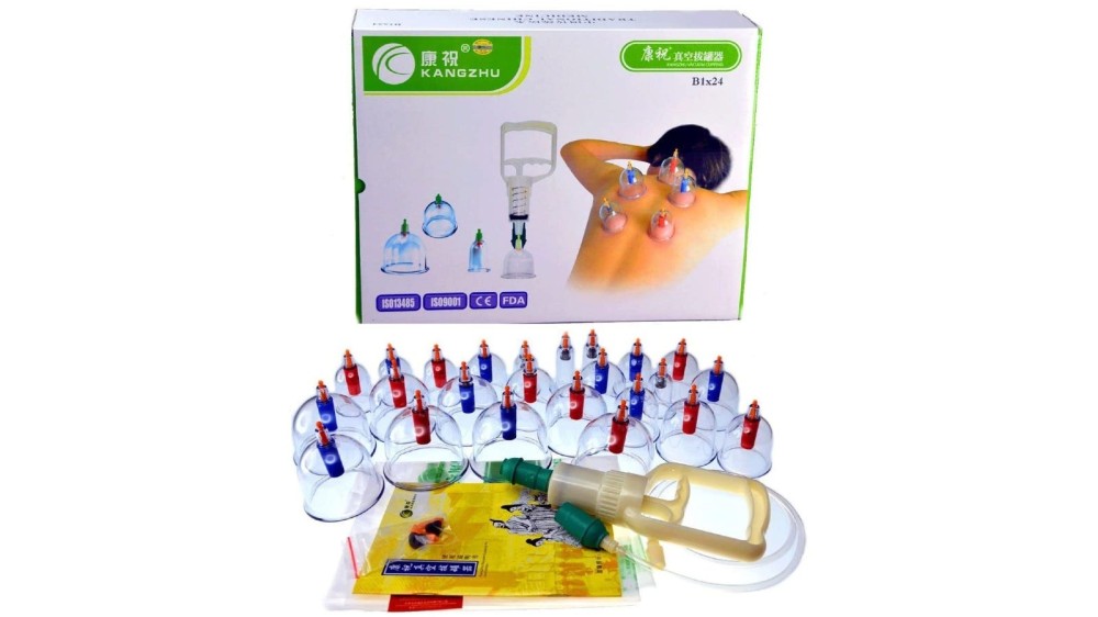 a large cupping set with pressure release valves shown by its packaging