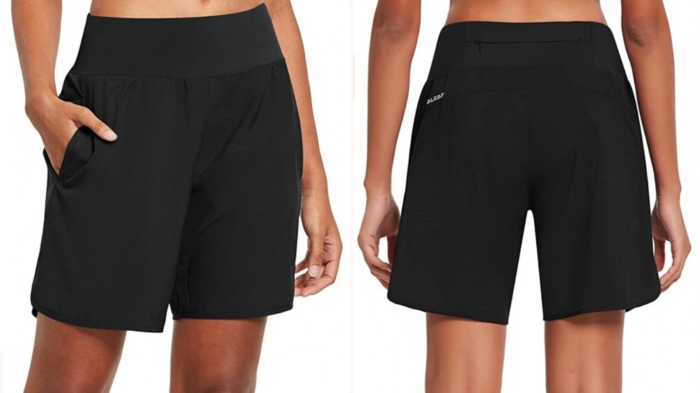 black pair of athletic shorts that come a little above the knee