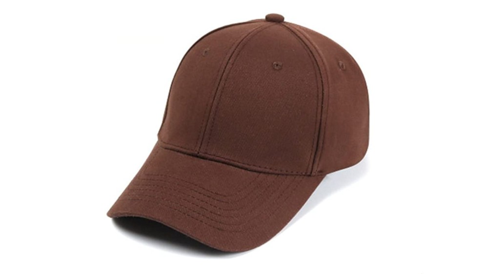 A brown trucker hat.