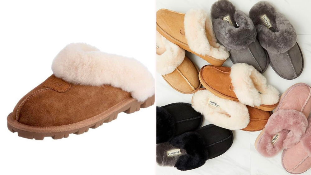 Original Shearling Lined Uggs followed by a photo of knock offs in various colors. 